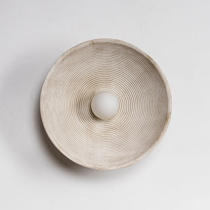 Eco-Friendly Circular Wall Light - Natural Wood Tone