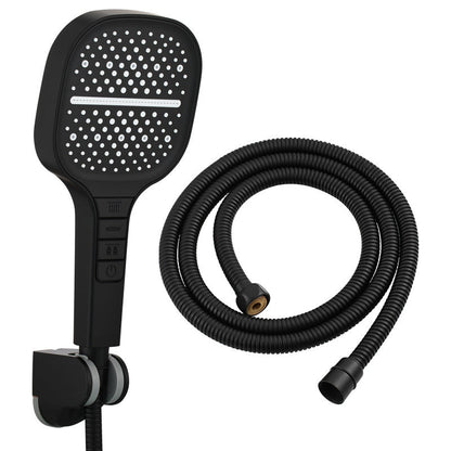 Eco-Friendly Water-Saving Showerhead - Black & Silver Square Design