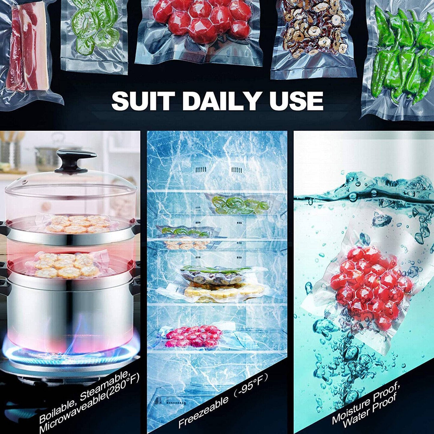 Eco-Friendly Reusable Vacuum Sealer Bags for Sustainable Food Storage