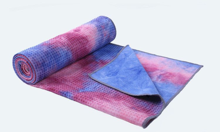 Eco-Friendly Yoga Towel - Blue & Green Tie-Dye, Quick-Drying, Reusable