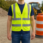 144 Pieces Reflective Vest - Sleeveless Yellow Working Clothes for Safety | High Visibility Reflective Gear for Construction (Traffic – Road Work – Outdoor Activities – and Night Work)