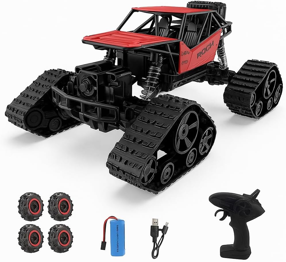 48 Pieces Remote Control Red Monster Truck 45° inclined uphill Toys for Boys 6-10 years old