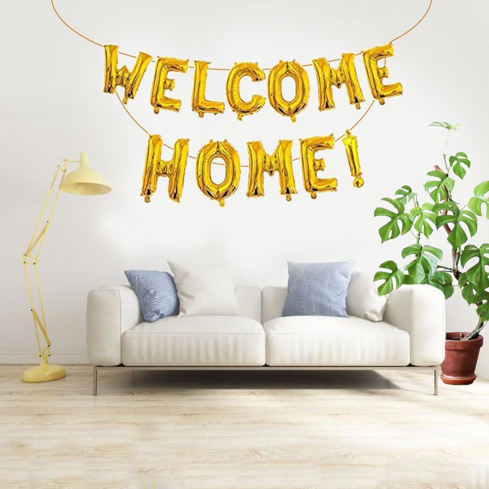 120 Pieces 40cm Welcome Home Letter Balloons (Gold Alphabet Foil Mylar for Welcome Party – Home & Event Decoration – UAE)