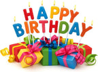 144 Pieces Happy Birthday Candle Cakes with Glitters & Pink Sparkle (Birthday Party Cake Topper & Celebration Decoration)