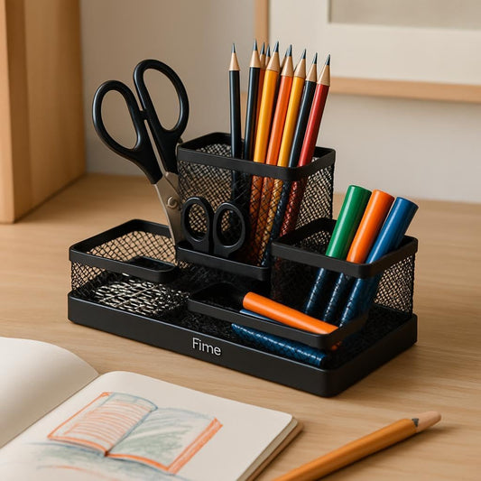 Desk Organizer, Black – Multi-Compartment Office and Home Storage