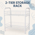 72 Pieces 2-Tier Fruit and Vegetable Racks (Metal Wire Kitchen Storage – Modern Decorative Storage Basket – Compact Organizer for Fruits & Veggies – Durable and Easy to Clean – White)