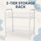 72 Pieces 2-Tier Fruit and Vegetable Racks (Metal Wire Kitchen Storage – Modern Decorative Storage Basket – Compact Organizer for Fruits & Veggies – Durable and Easy to Clean – White)