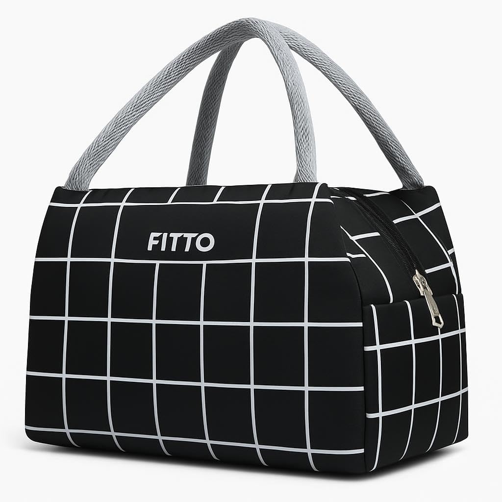 Silver Lunch Bag - Insulated Food Carrier for Work, School, and Outdoor