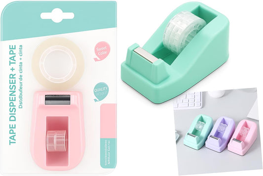 Tape Dispenser 1 PC 102MM X 60MM X 43MM, Assorted Colors, Office and Home Use