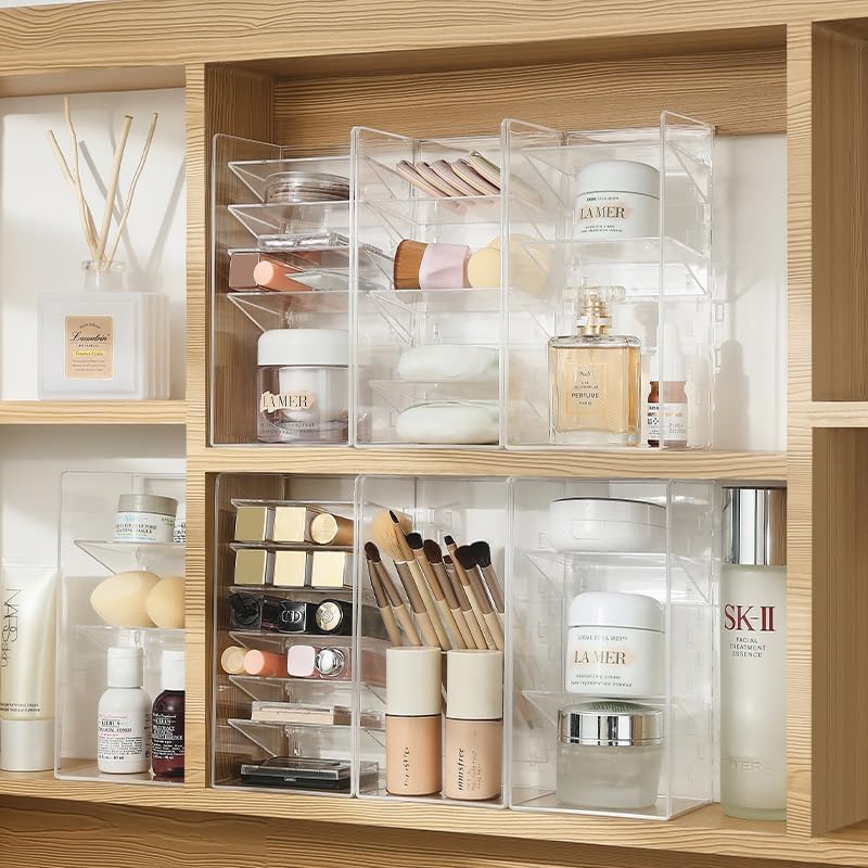 96 Pieces Transparent Mirror Cabinet Storage Boxes (Clear PS Material)