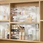 96 Pieces Transparent Mirror Cabinet Storage Boxes (Clear PS Material)