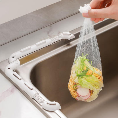 Sink Strainer Net Holder – Adjustable Design – White