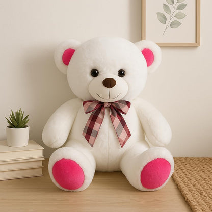White Teddy Bear 35cm - Plush Stuffed Bear Toy for Kids & Home Décor