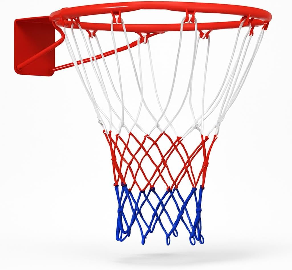 Basketball Ring Steel Hoop with Net – Indoor Outdoor Adjustable Height Backboard for Home, School, Recreation, Kids Adults