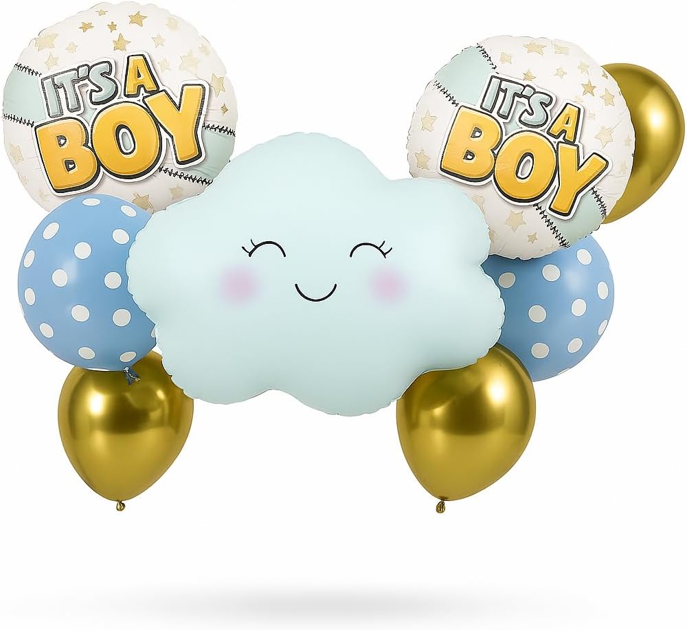 It's a Boy Balloons 8 Pieces per Card – Kids Party Birthday Decorations