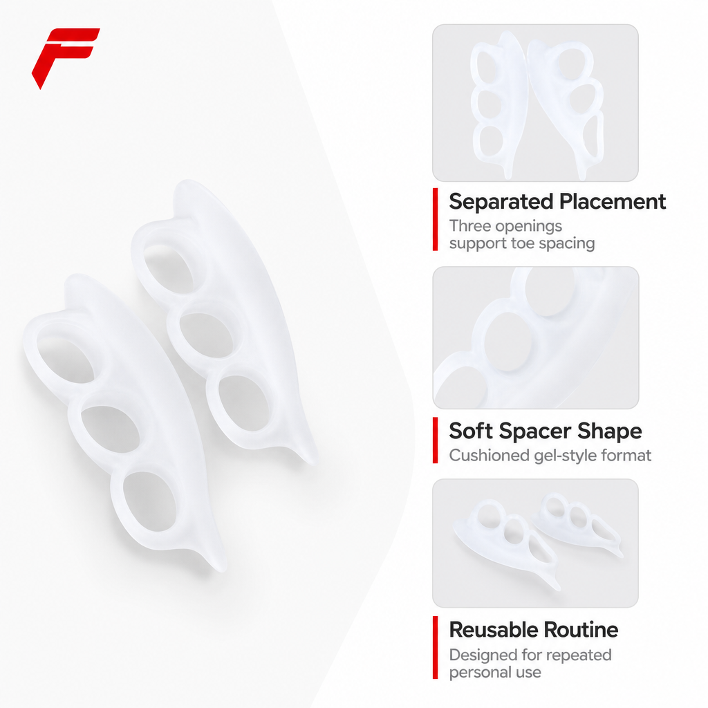 144 Pieces Three-Loop Gel Toe Separator Cushions (Soft Reusable Toe Spacer Rings for Friction Reduction)