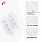 144 Pieces Three-Loop Gel Toe Separator Cushions (Soft Reusable Toe Spacer Rings for Friction Reduction)