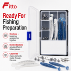 96 Pieces Fishing Tackle Boxes with Assorted Accessories (Compartment Case with Soft Lures – Hooks – Swivels – Beads and Sinkers)