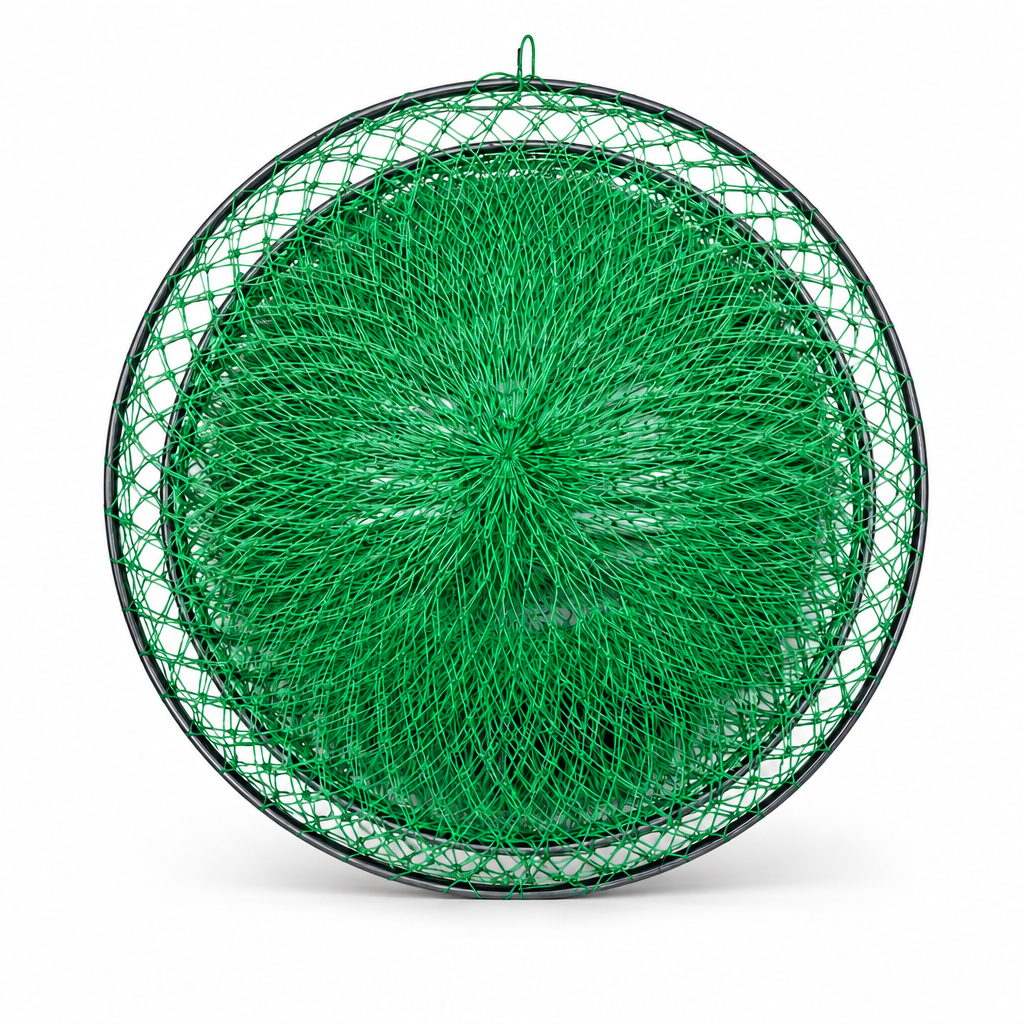 96 Pieces Round Fishing Nets (Green Mesh Catch Net with Circular Frame for Bait Fish – Shrimp and Small Aquatic Catch)