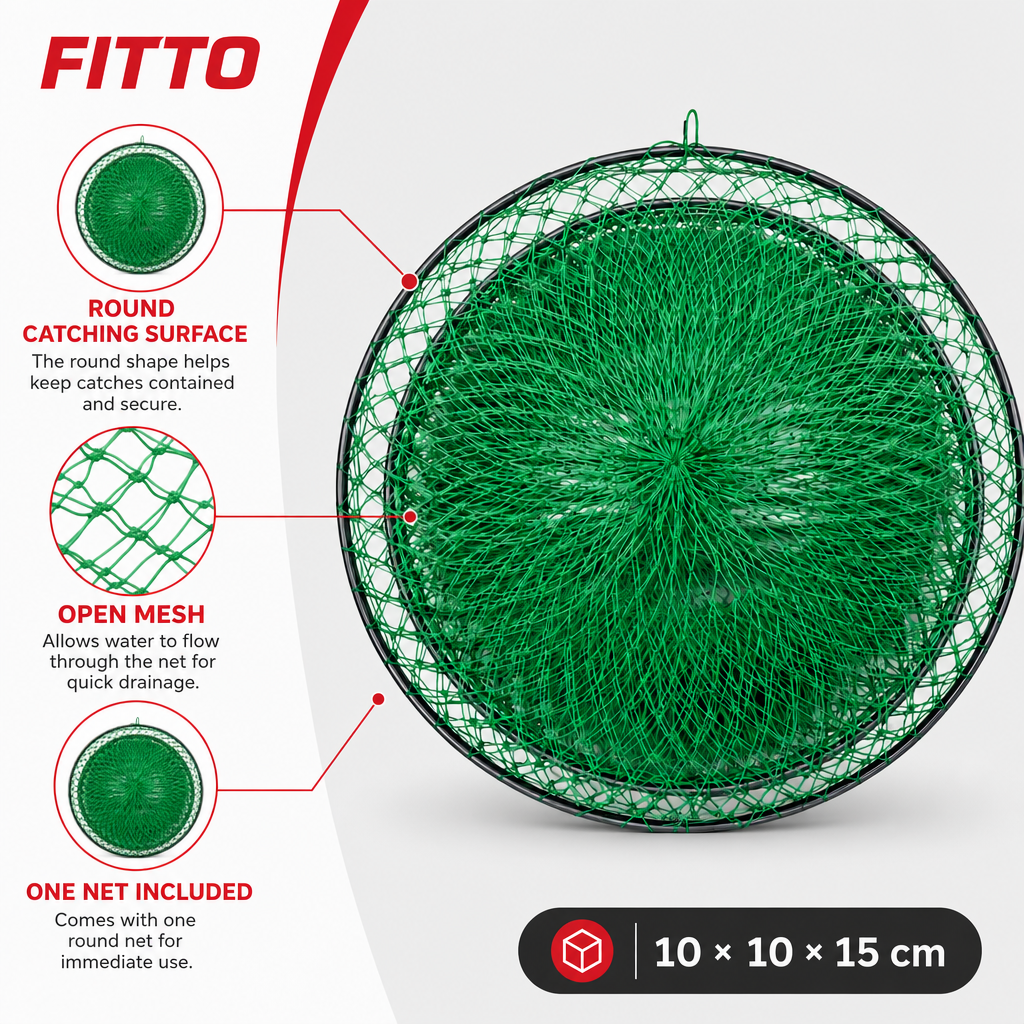 96 Pieces Round Fishing Nets (Green Mesh Catch Net with Circular Frame for Bait Fish – Shrimp and Small Aquatic Catch)