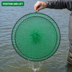 96 Pieces Round Fishing Nets (Green Mesh Catch Net with Circular Frame for Bait Fish – Shrimp and Small Aquatic Catch)