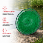 96 Pieces Round Fishing Nets (Green Mesh Catch Net with Circular Frame for Bait Fish – Shrimp and Small Aquatic Catch)