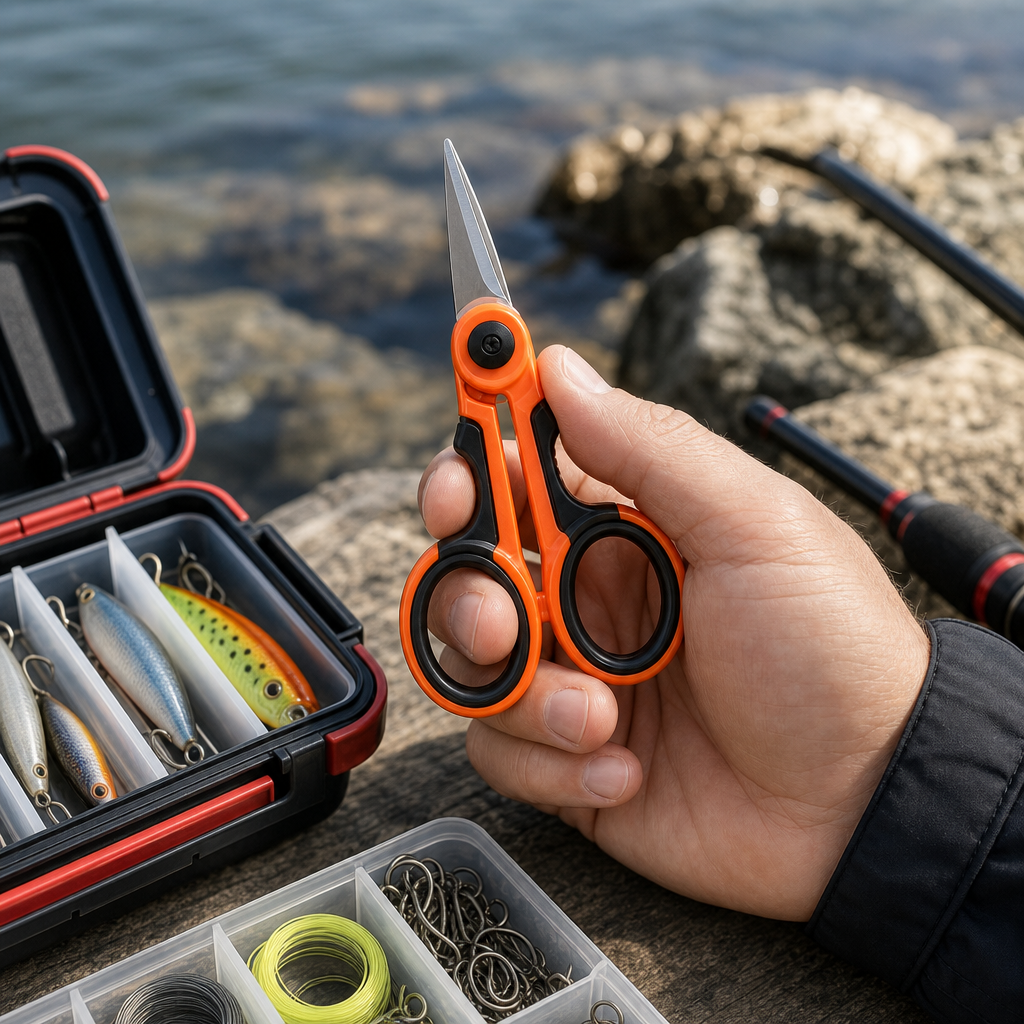 96 Pieces Fishing Scissors (Orange and Black – 10 cm Single Cutting Tool)