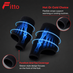 72 Pieces Forefoot and Toe Hot Cold Therapy Wraps (Reusable Flexible Foot Ice Pack Sleeves – Pair – Black)