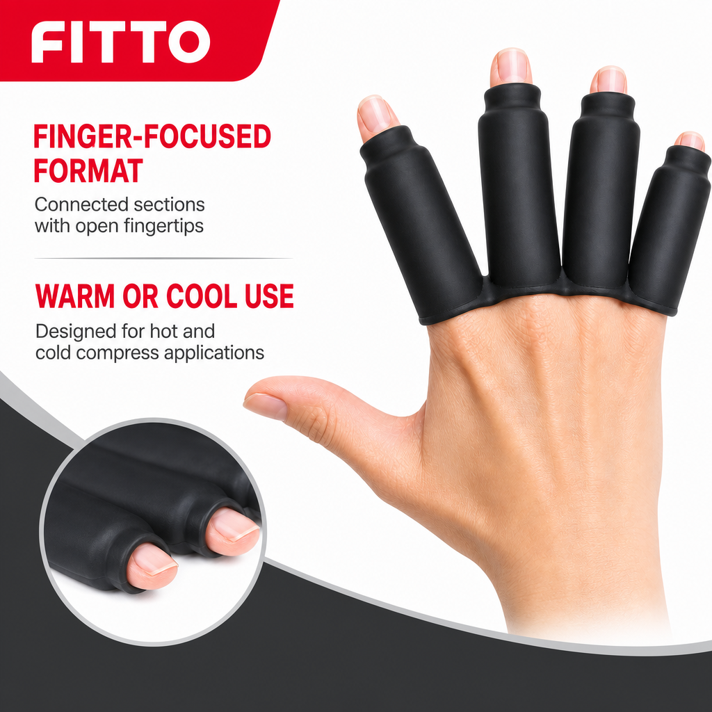 72 Pieces Hot & Cold Compress Finger Covers (Black – Single Cover for Warm or Cool Compress Use)