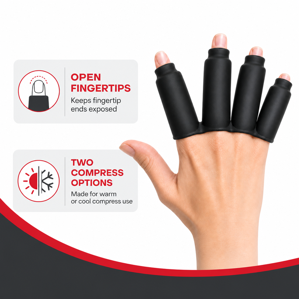 72 Pieces Hot & Cold Compress Finger Covers (Black – Single Cover for Warm or Cool Compress Use)