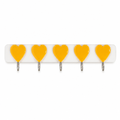120 Pieces Heart-Shaped Adhesive Hook Racks (5 Hooks – 33 cm Long – Wall-Mounted Organizer for Bathroom and Home)