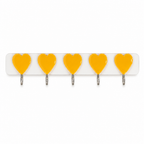 120 Pieces Heart-Shaped Adhesive Hook Racks (5 Hooks – 33 cm Long – Wall-Mounted Organizer for Bathroom and Home)