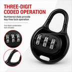 120 Pieces Black 3-Digit Combination Padlocks (Keyless Number Dial)
