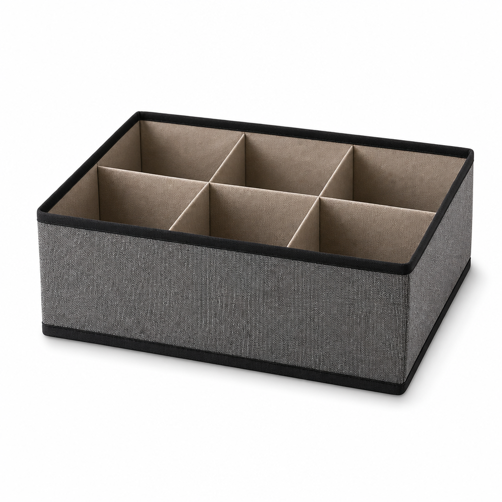 120 Pieces Grey 6-Compartment Wardrobe Organizer Boxes (Foldable Clothing Storage)