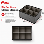 120 Pieces Grey 6-Compartment Wardrobe Organizer Boxes (Foldable Clothing Storage)