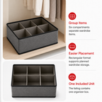 120 Pieces Grey 6-Compartment Wardrobe Organizer Boxes (Foldable Clothing Storage)