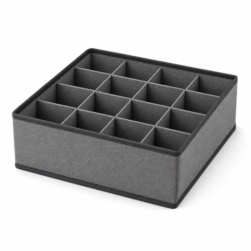 120 Pieces 16-Cell Wardrobe Organizer Boxes (Grey Drawer Divider for Clothing and Accessories)