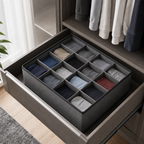 120 Pieces 16-Cell Wardrobe Organizer Boxes (Grey Drawer Divider for Clothing and Accessories)