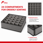96 Pieces Grey 24-Compartment Wardrobe Organizer Boxes