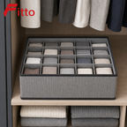 96 Pieces Grey 24-Compartment Wardrobe Organizer Boxes