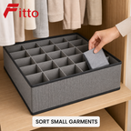 96 Pieces Grey 24-Compartment Wardrobe Organizer Boxes
