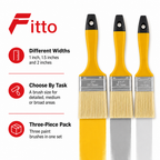 120 Pieces Paint Brush Sets (3 Pieces – Yellow Handles – Assorted Brush Sizes for Painting Projects)