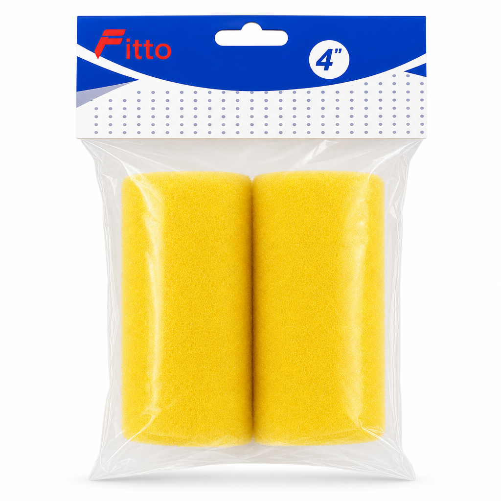 120 Pieces Yellow 4-Inch Paint Roller Cover Packs (10 Covers per Pack)