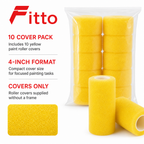 120 Pieces Yellow 4-Inch Paint Roller Cover Packs (10 Covers per Pack)