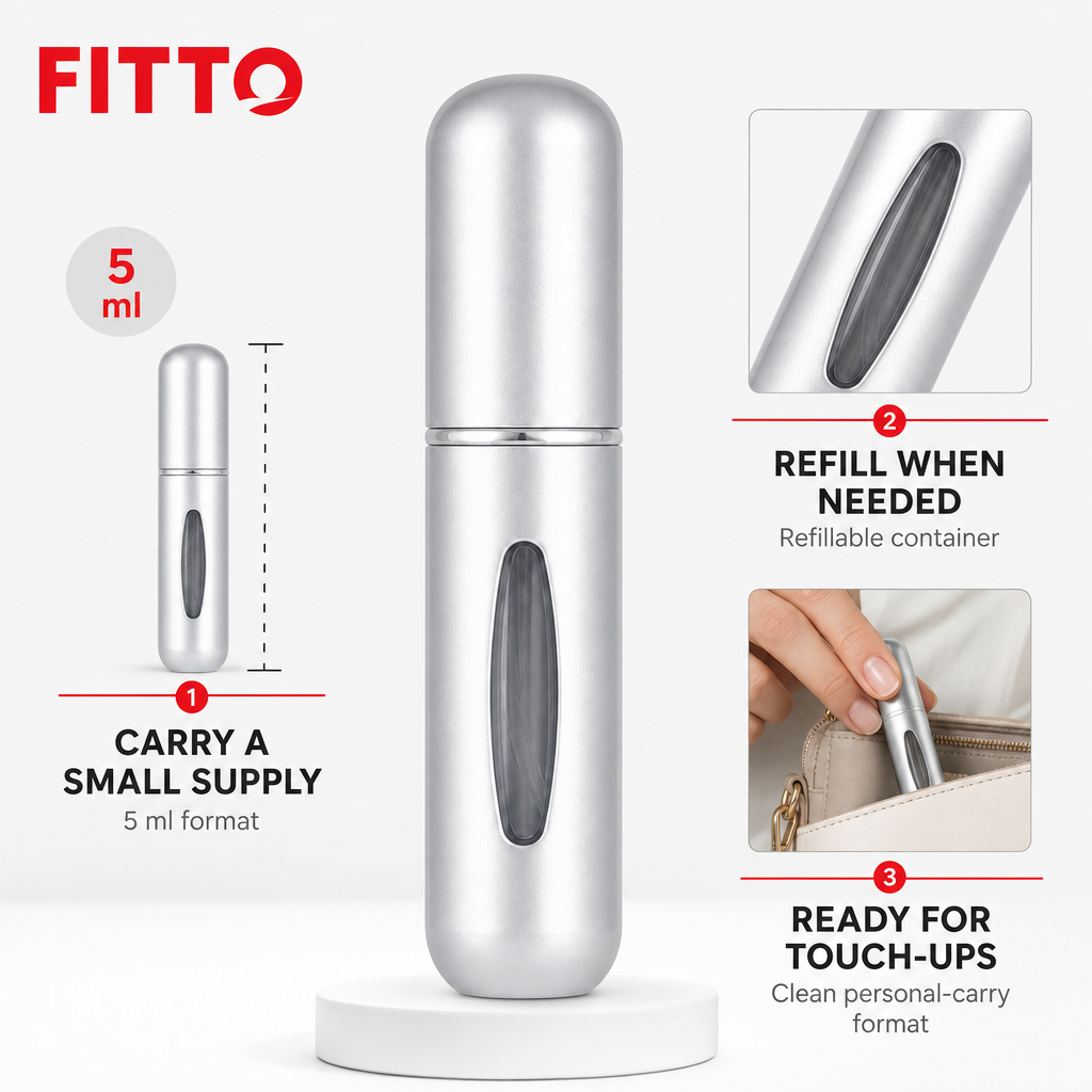 144 Pieces 5 ml Refillable Perfume Atomizers (Silver Travel Fragrance Sprayer)