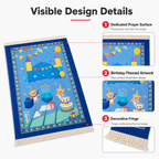 96 Pieces Educational Prayer Mats (Blue Birthday-Themed Design with Decorative Fringe)