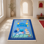 96 Pieces Educational Prayer Mats (Blue Birthday-Themed Design with Decorative Fringe)