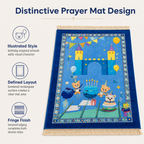 96 Pieces Educational Prayer Mats (Blue Birthday-Themed Design with Decorative Fringe)