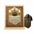 96 Pieces Prayer Mats (Beige Kaaba Design with Black Carry Bag – 108 x 73 cm)