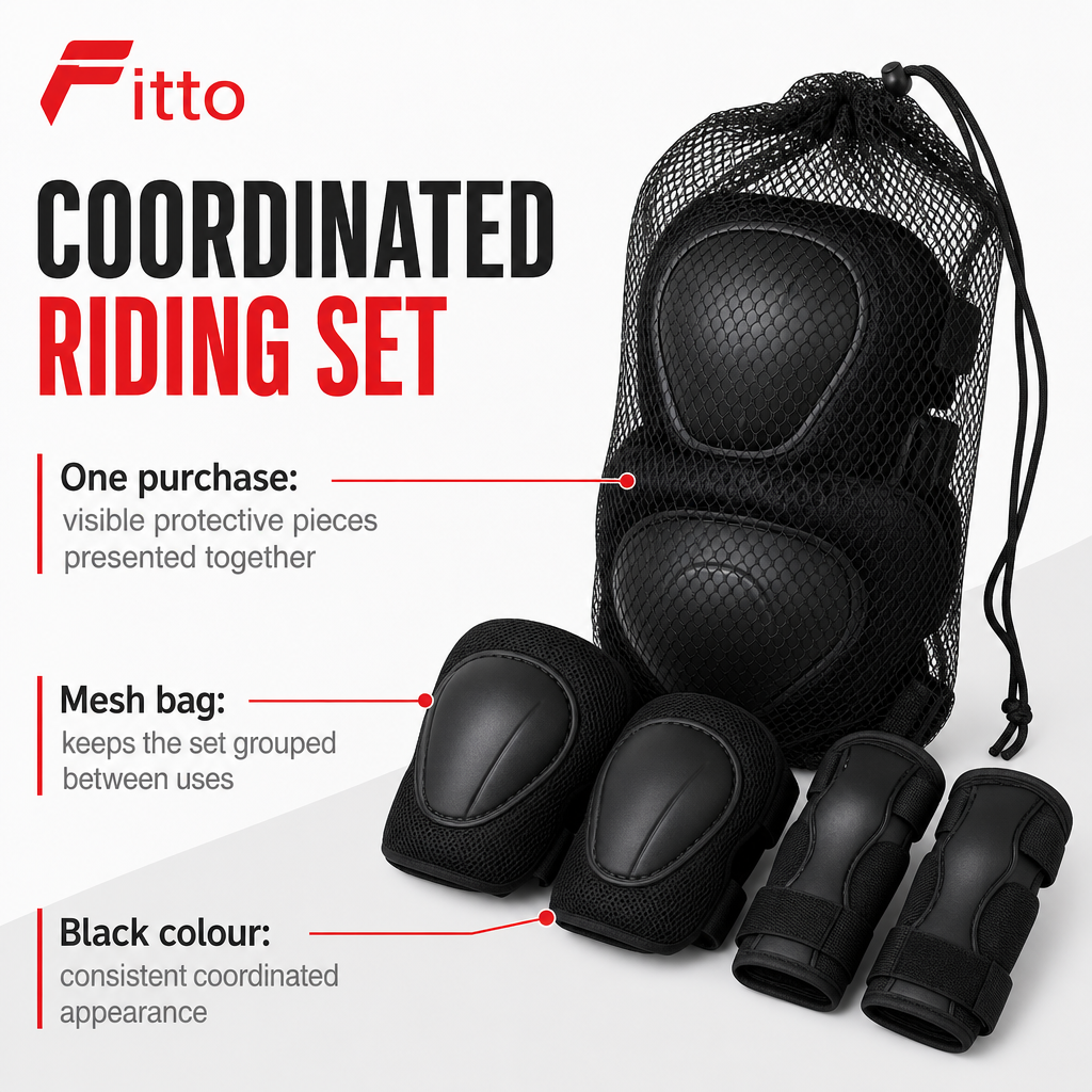 96 Pieces Cycling Protective Gear Sets (Black – 1 Set)